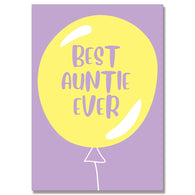 Best Auntie Ever Balloon Card